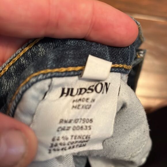 Hudson Cuffed Short Blue Denim Distressed Shorts Festival Concert Beach - Picture 11 of 12